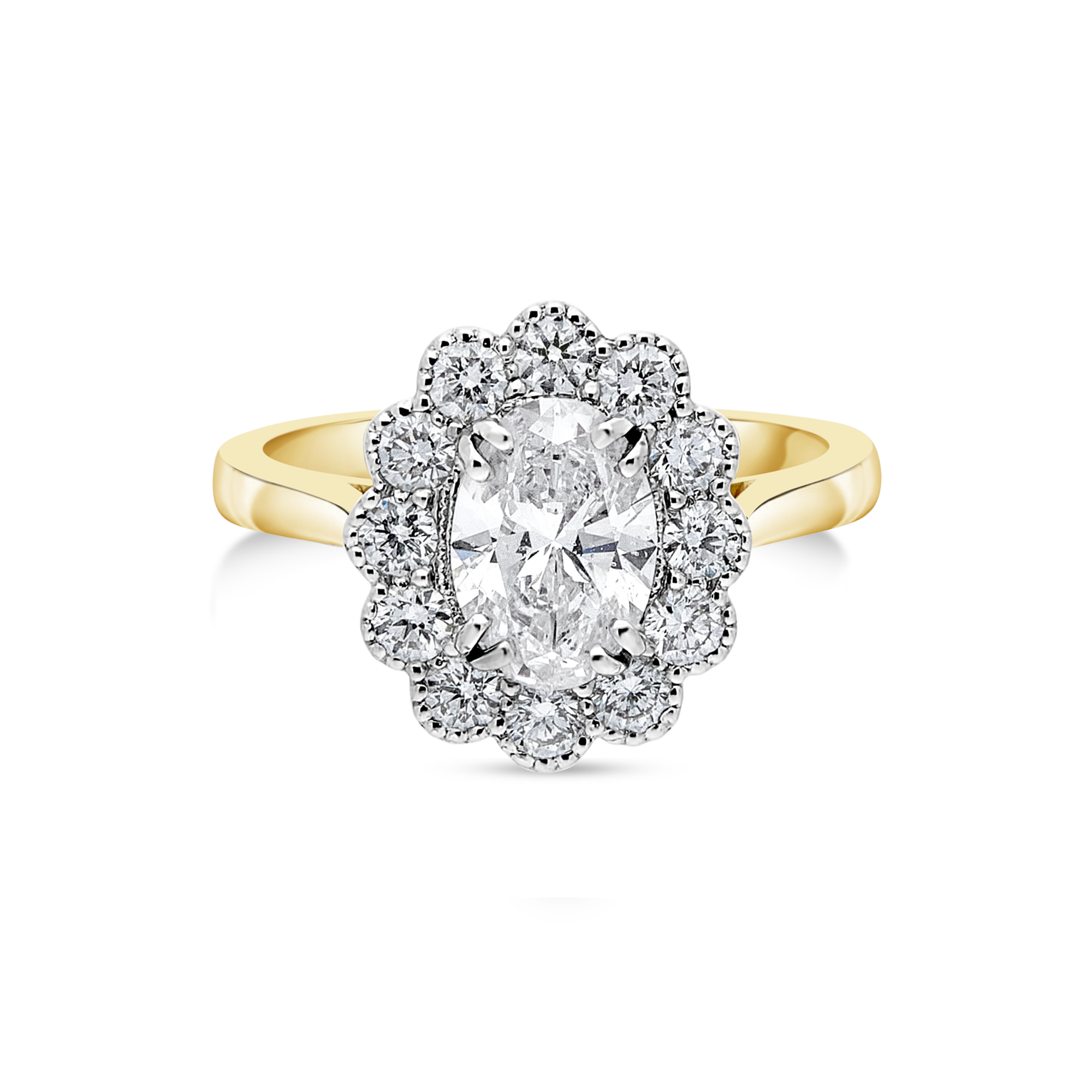 Floral Oval Halo Engagement Ring | Style 70876